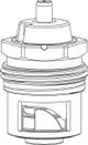 Thermostat-Oberteil aus dem Sortiment von IMI Hydronic Engineering, mit einem kompakten Design und Anschlussmöglichkeiten für verschiedene Rohrdurchmesser.